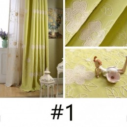 Nordic Cotton Linen Blackout Curtain Made to Measure Curtain Flower Embroidery For Living Room Bedroom