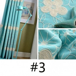 Nordic Cotton Linen Blackout Curtain Made to Measure Curtain Flower Embroidery For Living Room Bedroom