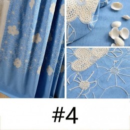 Nordic Cotton Linen Blackout Curtain Made to Measure Curtain Flower Embroidery For Living Room Bedroom