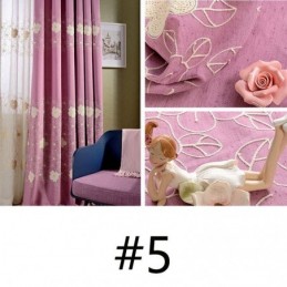 Nordic Cotton Linen Blackout Curtain Made to Measure Curtain Flower Embroidery For Living Room Bedroom