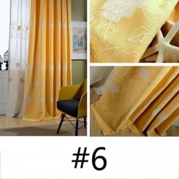 Nordic Cotton Linen Blackout Curtain Made to Measure Curtain Flower Embroidery For Living Room Bedroom