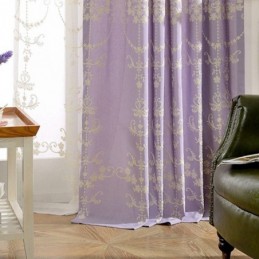 European Cotton Blackout Curtain Made to Measure Curtain Flower Embroidered