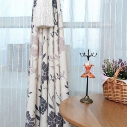 Nordic Cotton Blackout Curtains Printed Floral Window For Living Room Bedroom
