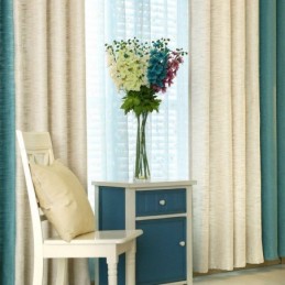 European Pastoral Style Curtain Made to Measure Curtain Solid Color Thicken Stitching