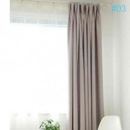 Modern Plain Color Linen Blackout Curtains Premium Custom Living Room Dining