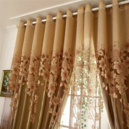 Classic Voile Curtain Made to Measure Curtain Panle Country Style Magnificent Flower Branch Jacquard