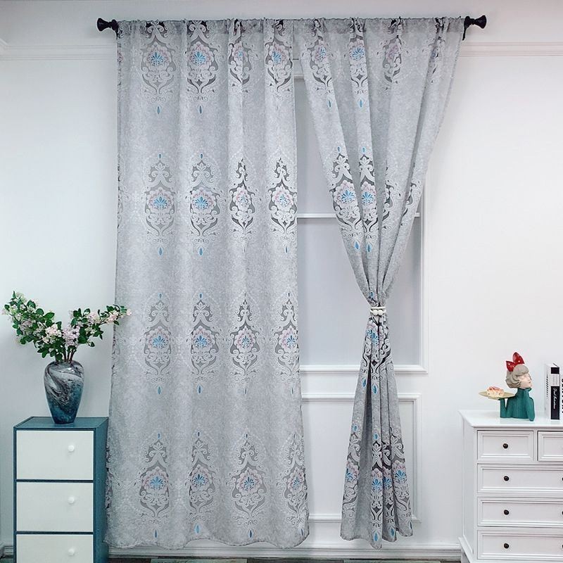 Embroidered Blackout Curtain Made to Measure Curtain European Style Floral Window Drapes For Living Room