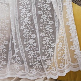 French Lace Floret Voile Sheer Curtain Made to Measure Curtain Panel Balcony Living Room One