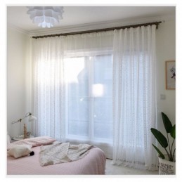 French Lace Floret Voile Sheer Curtain Made to Measure Curtain Panel Balcony Living Room One