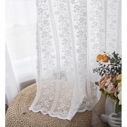 French Lace Floret Voile Sheer Curtain Made to Measure Curtain Panel Balcony Living Room One