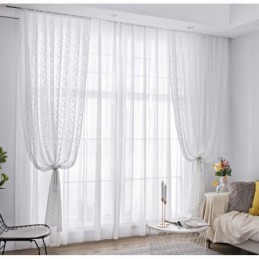 French Lace Floret Voile Sheer Curtain Made to Measure Curtain Panel Balcony Living Room One
