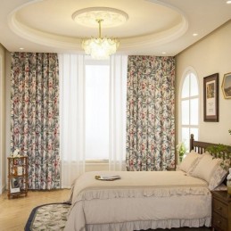 American Polycotton Curtain Made to Measure Curtain Plants Printed Blackout Curtains