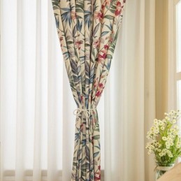 American Polycotton Curtain Made to Measure Curtain Plants Printed Blackout Curtains