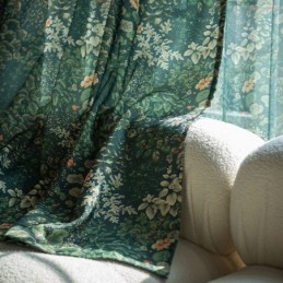 American Polycotton Curtain Made to Measure Curtain Plants Printed Semi Blackout Curtains