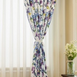 Curtain Made to Measure Curtain Floral Printed American Semi Blackout Curtains