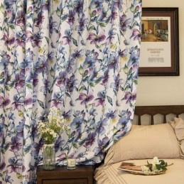 Curtain Made to Measure Curtain Floral Printed American Semi Blackout Curtains