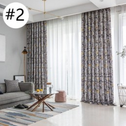 Printed Curtains American Plants and Birds Blackout