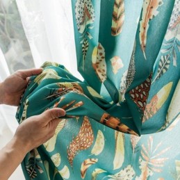 Polycotton Curtain Made to Measure Curtain Feather Printed American Semi Blackout Curtains