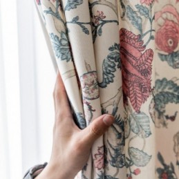 Polycotton Curtain Made to Measure Curtain American Flower Printed Blackout Curtains