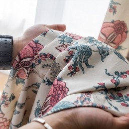 Polycotton Curtain Made to Measure Curtain American Flower Printed Blackout Curtains