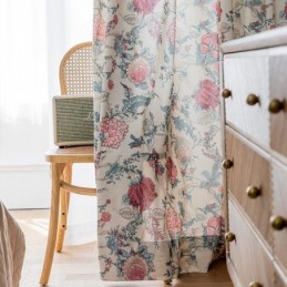 Polycotton Curtain Made to Measure Curtain American Flower Printed Blackout Curtains