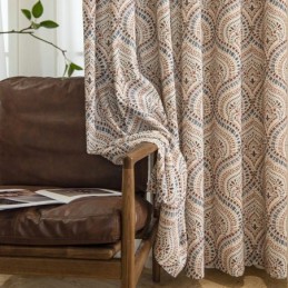 Polycotton Printed Curtains American Vintage Pattern Blackout