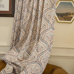 Polycotton Printed Curtains American Vintage Pattern Blackout