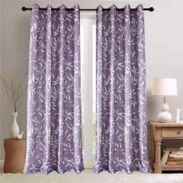 White Leaf Purple Curtain...