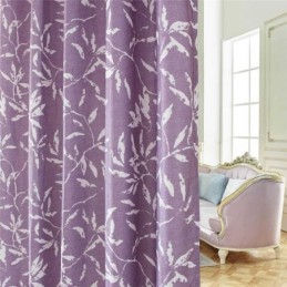 White Leaf Purple Curtain Made to Measure Curtain Nordic Simple Semi Blackout Living Room Bedroom Kid's Fabric