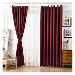 Nordic Modern Solid Color Curtain Made to Measure Curtain Black Silk Blackout Cotton and Linen Curtains