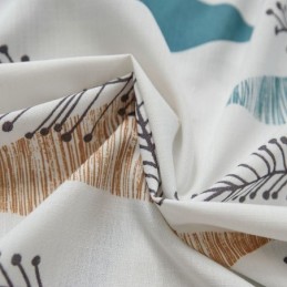 Contrast Color Room Darkening Curtain Made to Measure Curtain Environmental Protection Leaf Printing Blackout