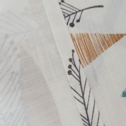 Contrast Color Room Darkening Curtain Made to Measure Curtain Environmental Protection Leaf Printing Blackout