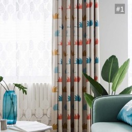 Simple Cartoon Curtain Made to Measure Curtain Cute Wild Goose Printing Kid's Room Fabric