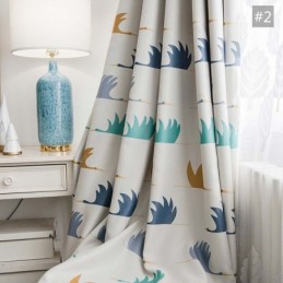 Simple Cartoon Curtain Made to Measure Curtain Cute Wild Goose Printing Kid's Room Fabric