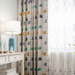 Simple Cartoon Curtain Made to Measure Curtain Cute Wild Goose Printing Kid's Room Fabric