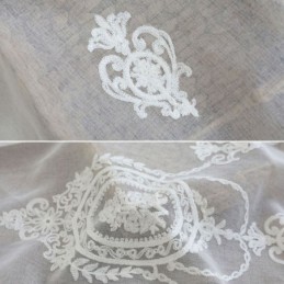 Breathable Sheer Curtain Made to Measure Curtain White All match Embroidery Living Room
