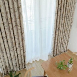 Nordic Linen Blackout Curtain Made to Measure Curtain Plant Printed For Living Room Bedroom