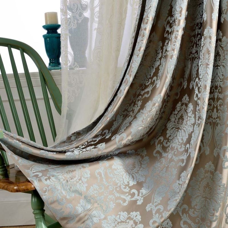 European Max Blackout Curtain Made to Measure Curtain Luxury Damascus Jacquard Bedroom