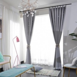Modern Creative Curtain Made to Measure Curtain Solid Hollow Star