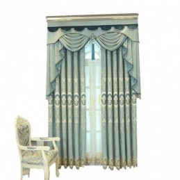 Chenille Embroidery Curtain Made to Measure Curtain European Style Floral For Living Room Bedroom