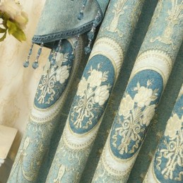 Chenille Embroidery Curtain Made to Measure Curtain European Style Floral For Living Room Bedroom