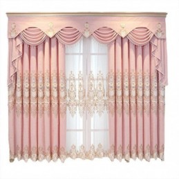 Chenille Blackout Curtain Made to Measure Curtain European Style Floral Embroidery For Living Room Bedroom