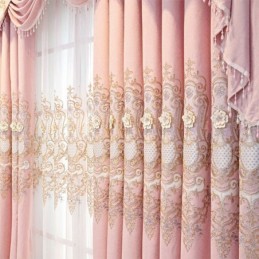Chenille Blackout Curtain Made to Measure Curtain European Style Floral Embroidery For Living Room Bedroom