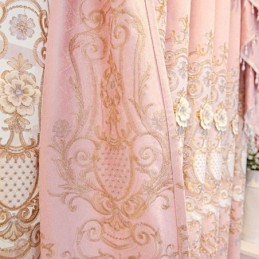 Chenille Blackout Curtain Made to Measure Curtain European Style Floral Embroidery For Living Room Bedroom