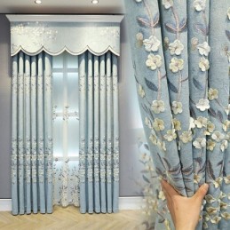 Blackout Curtain Made to Measure Curtain Nordic Style Plant Embroidery For Living Room Bedroom