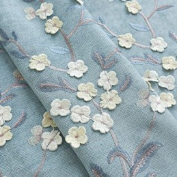 Blackout Curtain Made to Measure Curtain Nordic Style Plant Embroidery For Living Room Bedroom
