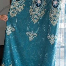 Blackout Curtain Made to Measure Curtain European Flower Embroidery For Living Room Bedroom