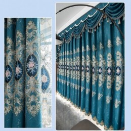 Blackout Curtain Made to Measure Curtain European Flower Embroidery For Living Room Bedroom