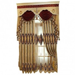 Chenille Blackout Curtain Made to Measure Curtain European Flower Embroidery For Living Room Bedroom