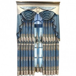 Chenille Blackout Curtain Made to Measure Curtain European Flower Embroidery For Living Room Bedroom